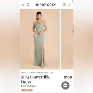 Birdy Grey Sage Green Evening Gown